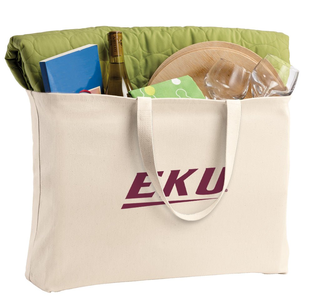 Eastern Kentucky University Large Tote Bag EKU Jumbo Tote for Beach Pool or Travel Tan