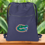 University of Florida Canvas Drawstring Backpack Florida Gators Cotton Cinch Pack Bag Dye Washed Navy