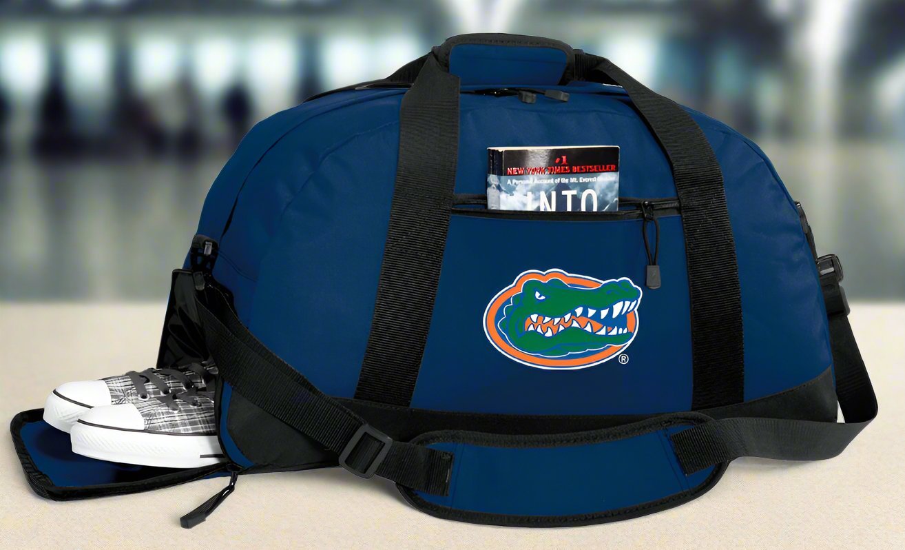 University of Florida Duffel Bag Florida Gators Gym or Sports Bag with Shoe Pocket Navy