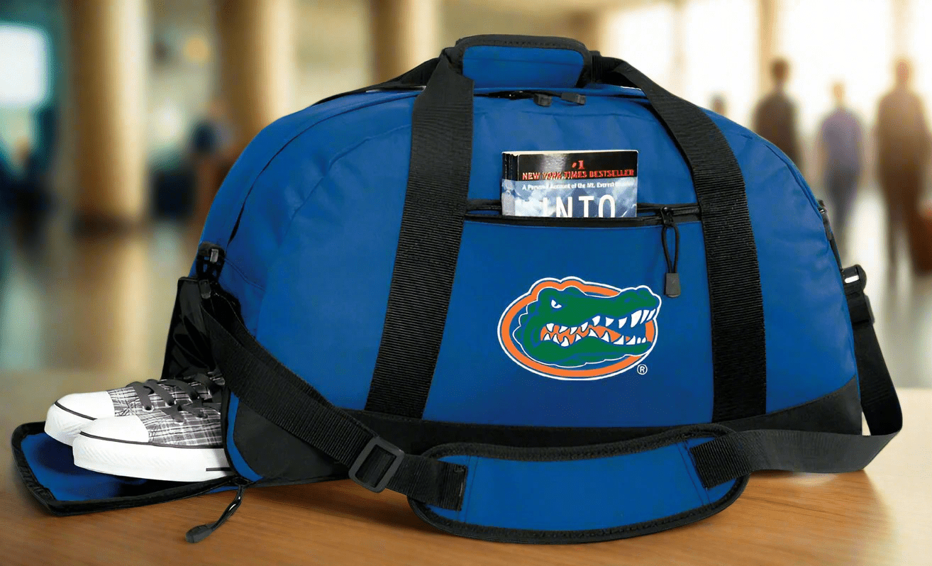 University of Florida Duffel Bag Florida Gators Gym or Sports Bag with Shoe Pocket Navy