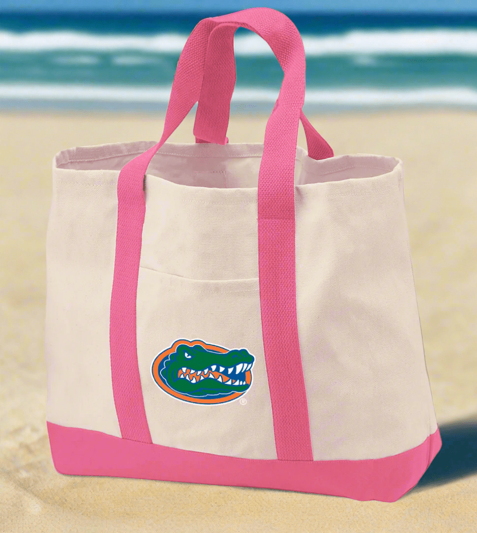 University of Florida Canvas Tote Bag Florida Gators Classic Tote Pink
