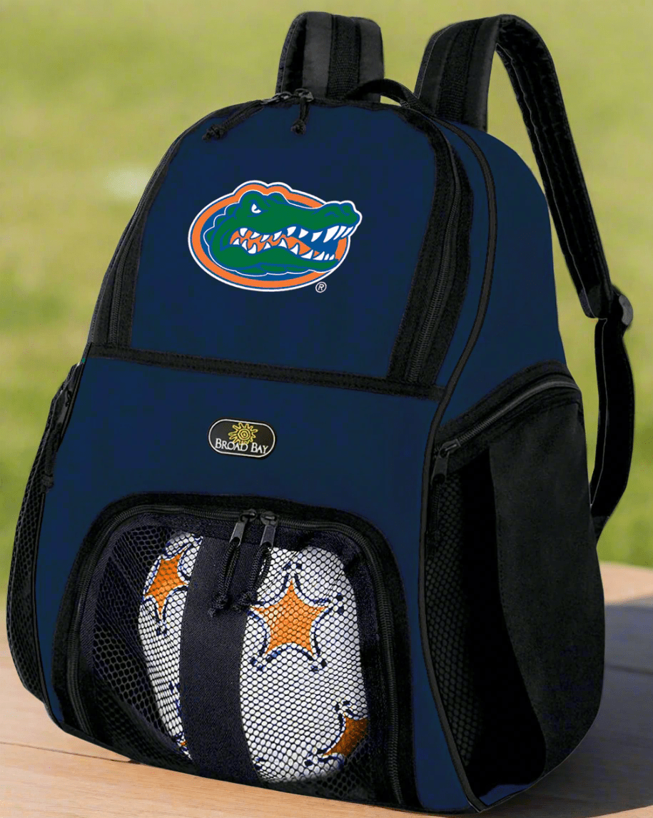 University of Florida Soccer Ball Backpack or Florida Gators Volleyball Sports Gear Bag Navy
