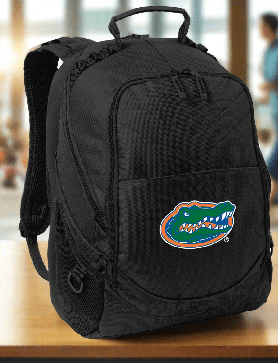 Florida Gators Laptop Backpack – Official University of Florida Bookbag – 17" Laptop Sleeve, NCAA School Gear – 600D Polyester Black