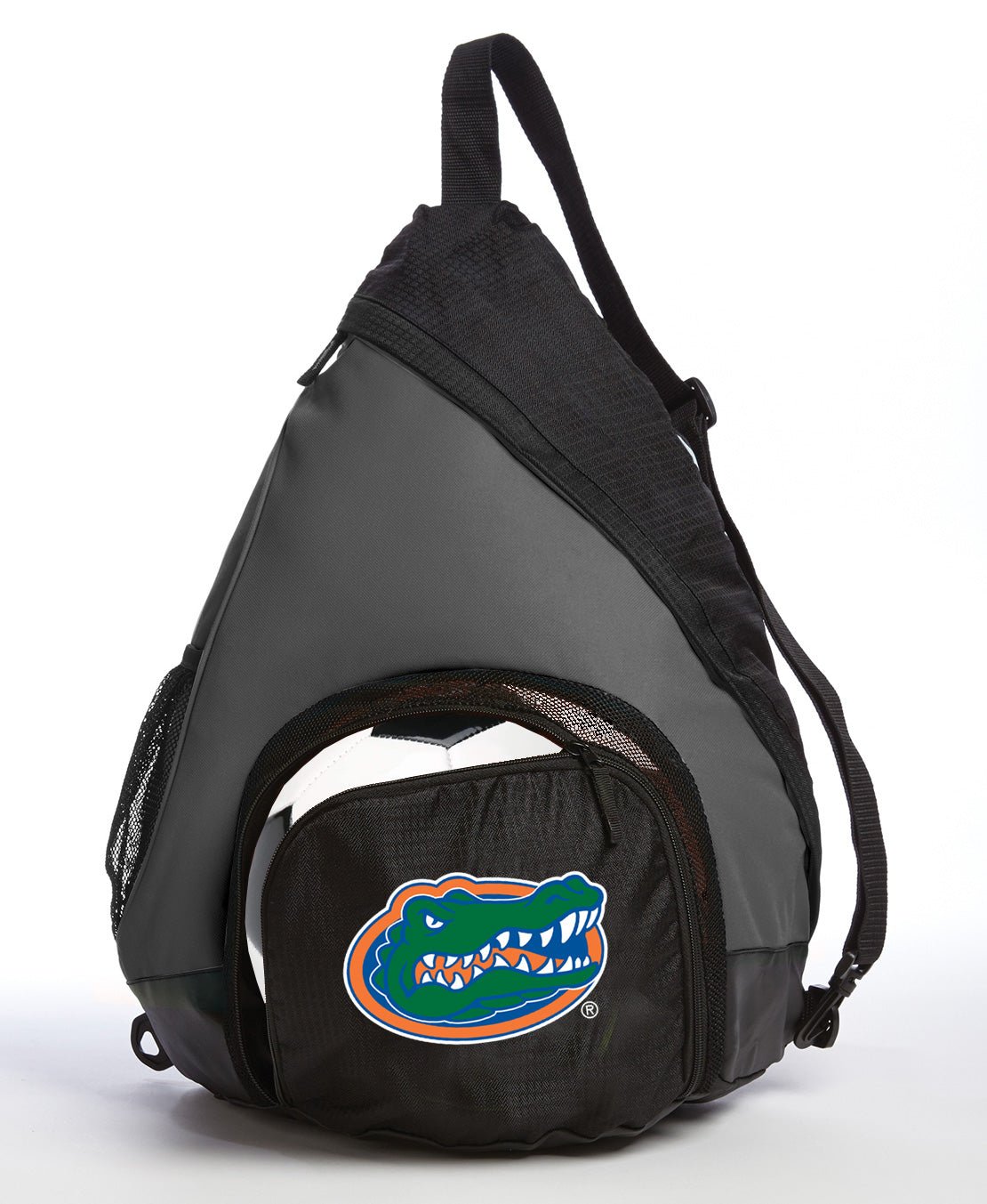 University of Florida Sling Backpack Florida Gators Bag with Soccer Ball or Volleyball Bag Sports Gear Compartment Practice Bag Black