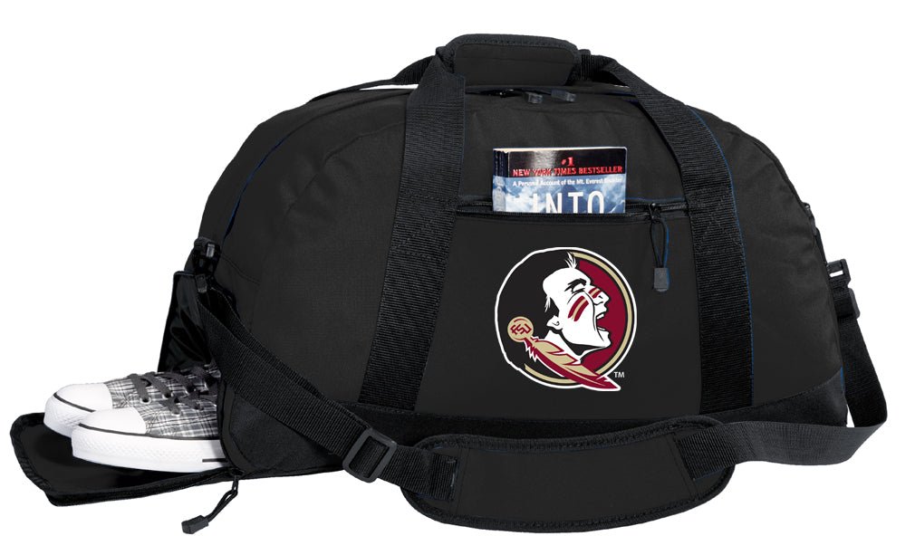 FSU Duffel Bag – Official Seminoles Medium Gym & Travel Bag with Shoe Pocket – 600D Polyester
