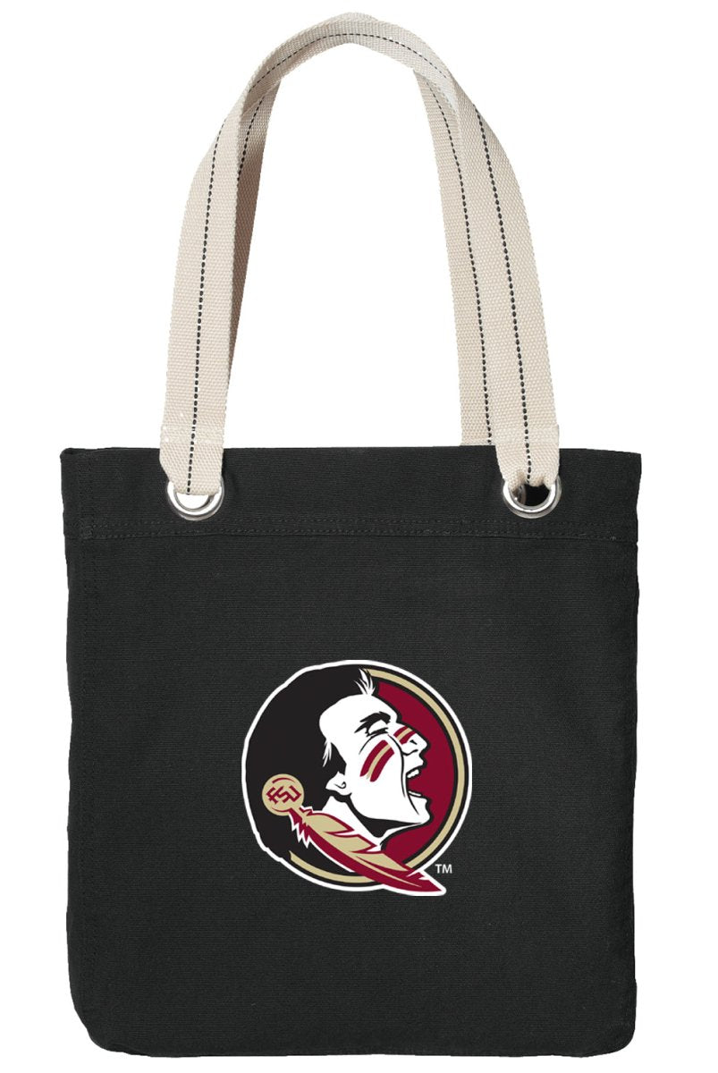 Florida State Tote Bag FSU Deluxe Canvas Shoulder Bag Black