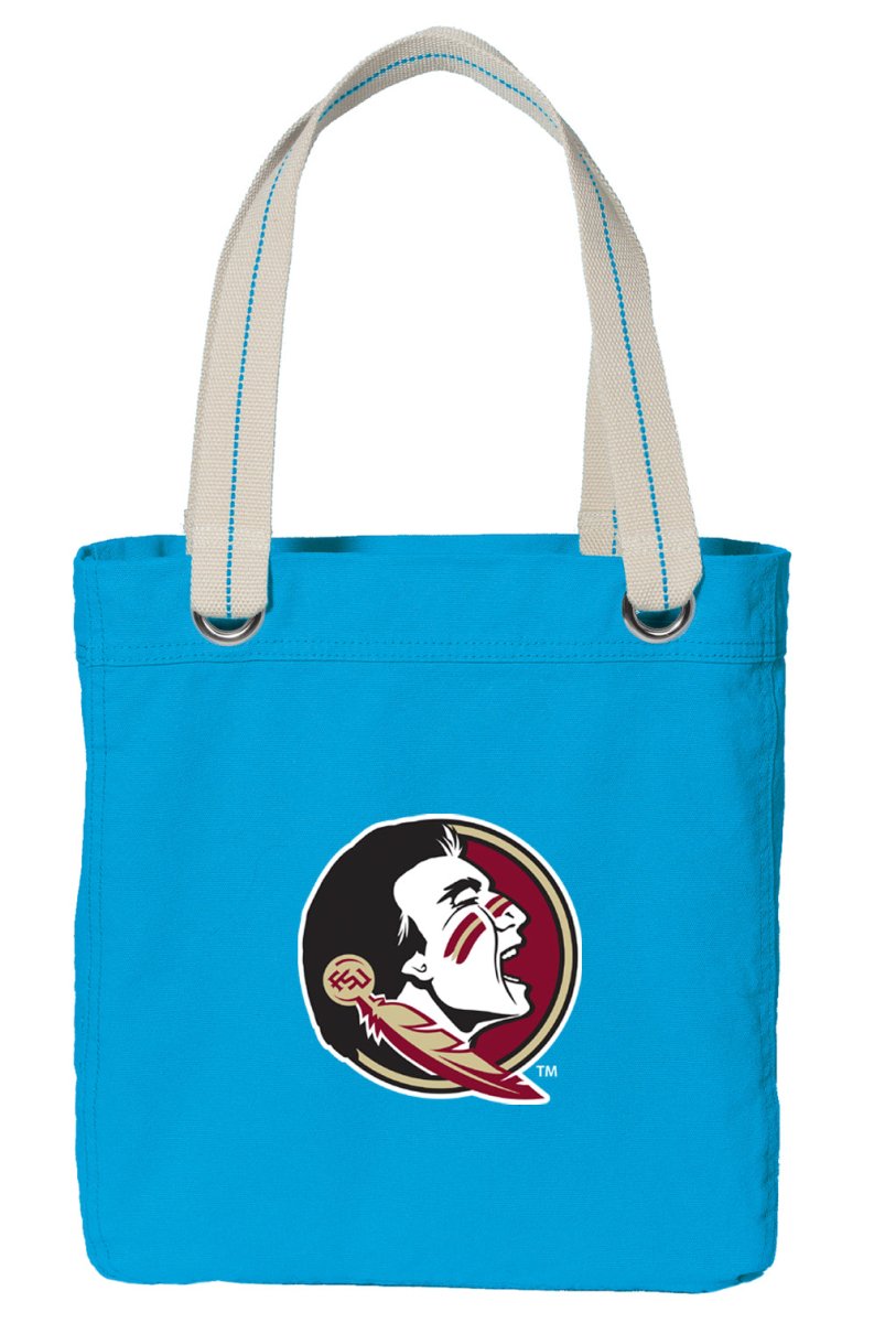 Florida State Tote Bag FSU Deluxe Canvas Shoulder Bag Light Blue