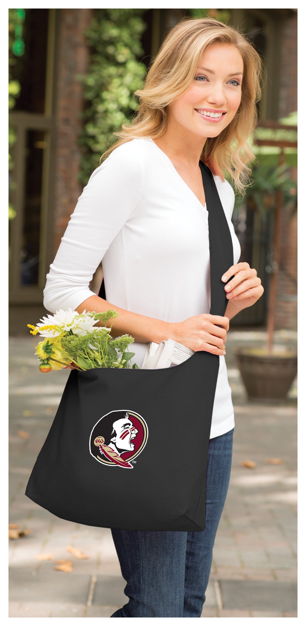 Florida State Cross Body Bag FSU Shoulder Tote Bag - Sling Style Black