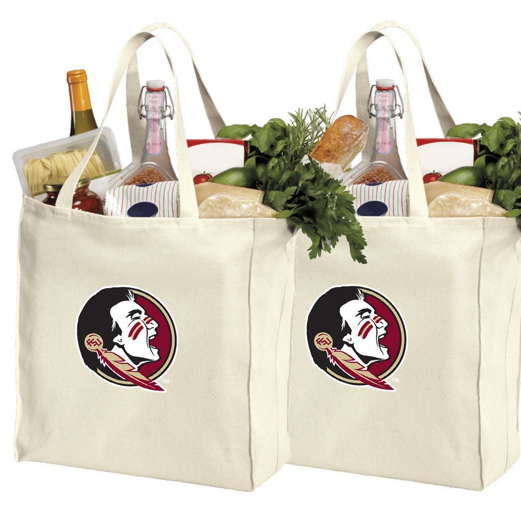 Florida State Grocery Shopping Bags 2 PC SET FSU Reusable Cotton Bags