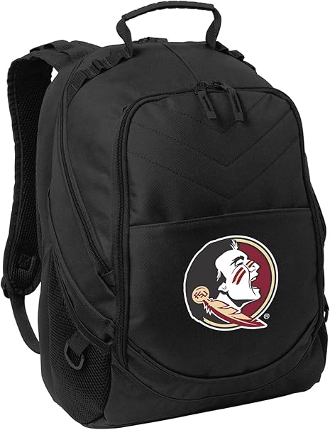 FSU Laptop Backpack – Official Florida State Seminoles Bookbag – 17" Laptop Sleeve, NCAA School Gear – 600D Polyester Black