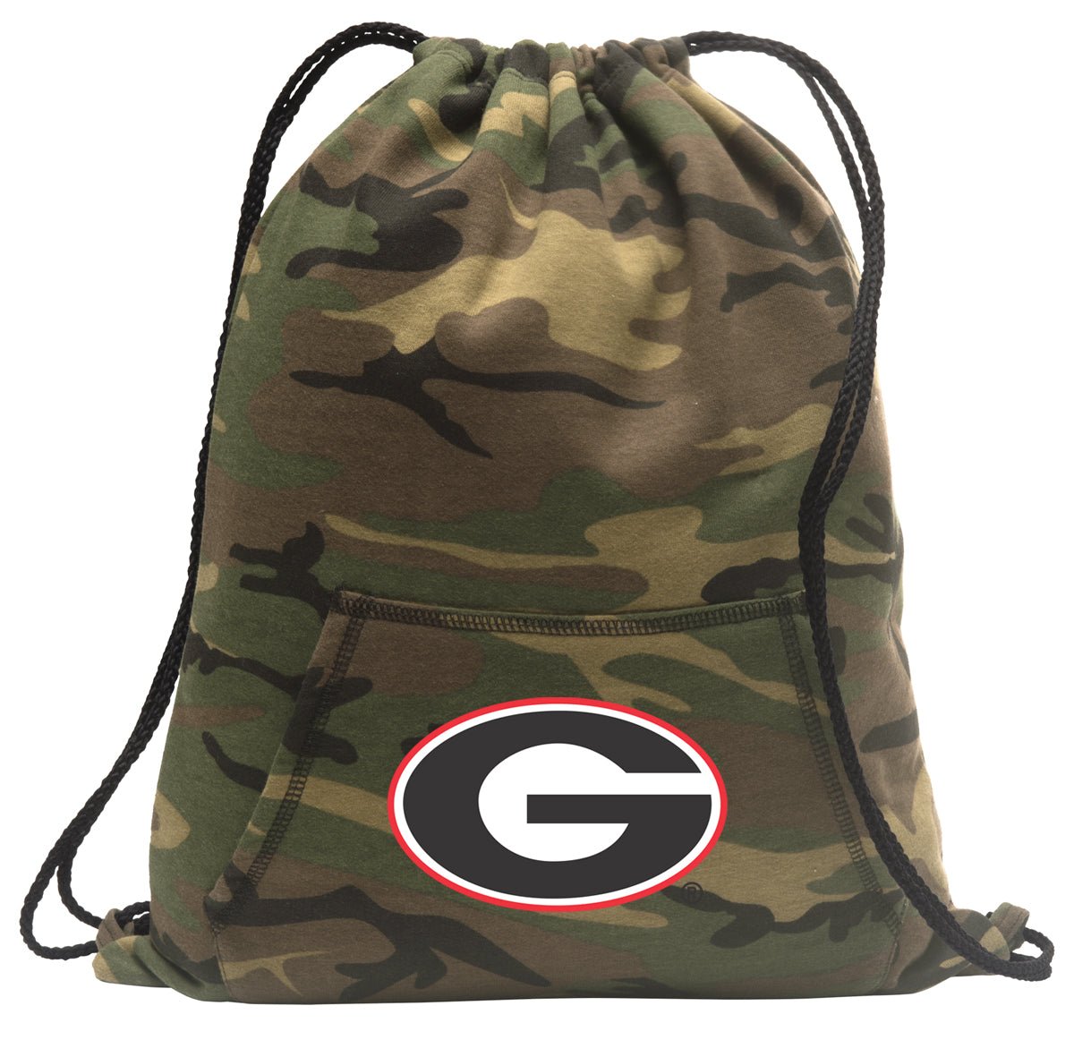 University of Georgia Camo Drawstring Backpack UGA Bulldogs Hoody Style Cinch Pack Bag