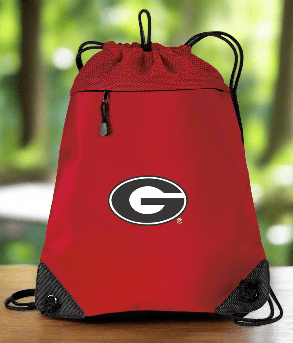 University of Georgia Drawstring Backpack UGA Bulldogs Cinch Pack - Mesh & Microfiber Red