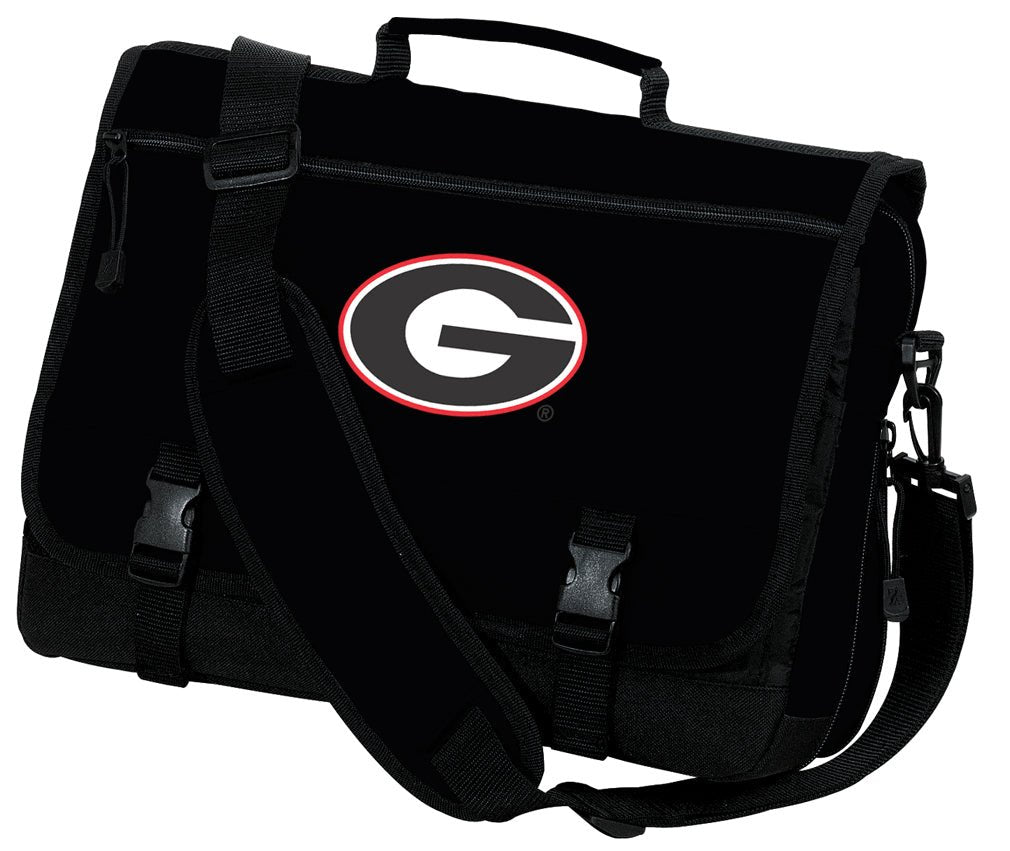 University of Georgia Laptop Computer Bag UGA Briefcase Messenger Bag Black