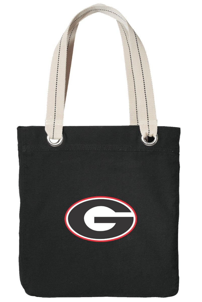 University of Georgia Tote Bag UGA Bulldogs Deluxe Canvas Shoulder Bag Black