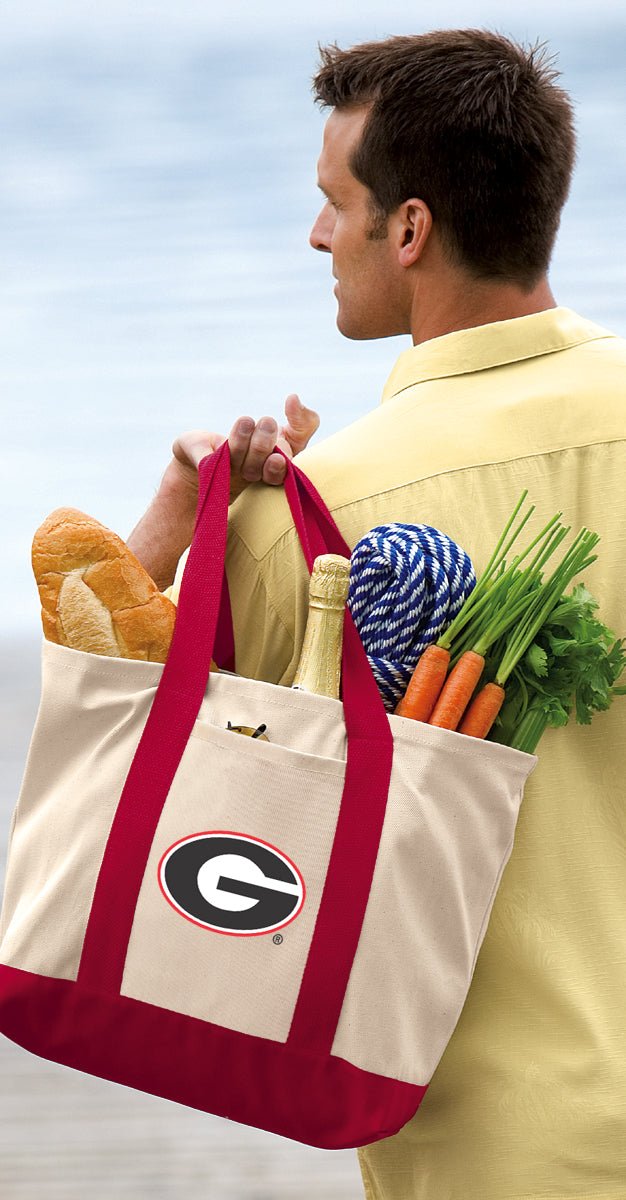 University of Georgia Canvas Tote Bag UGA Bulldogs Classic Tote Red