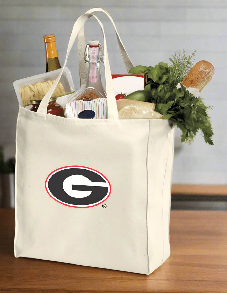 University of Georgia Grocery Shopping Bag UGA Bulldogs Reusable Cotton Bag
