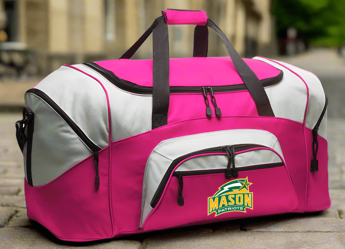 George Mason Duffel Bag – Patriots Gym, Travel & Suitcase-Style Gear Bag Pink