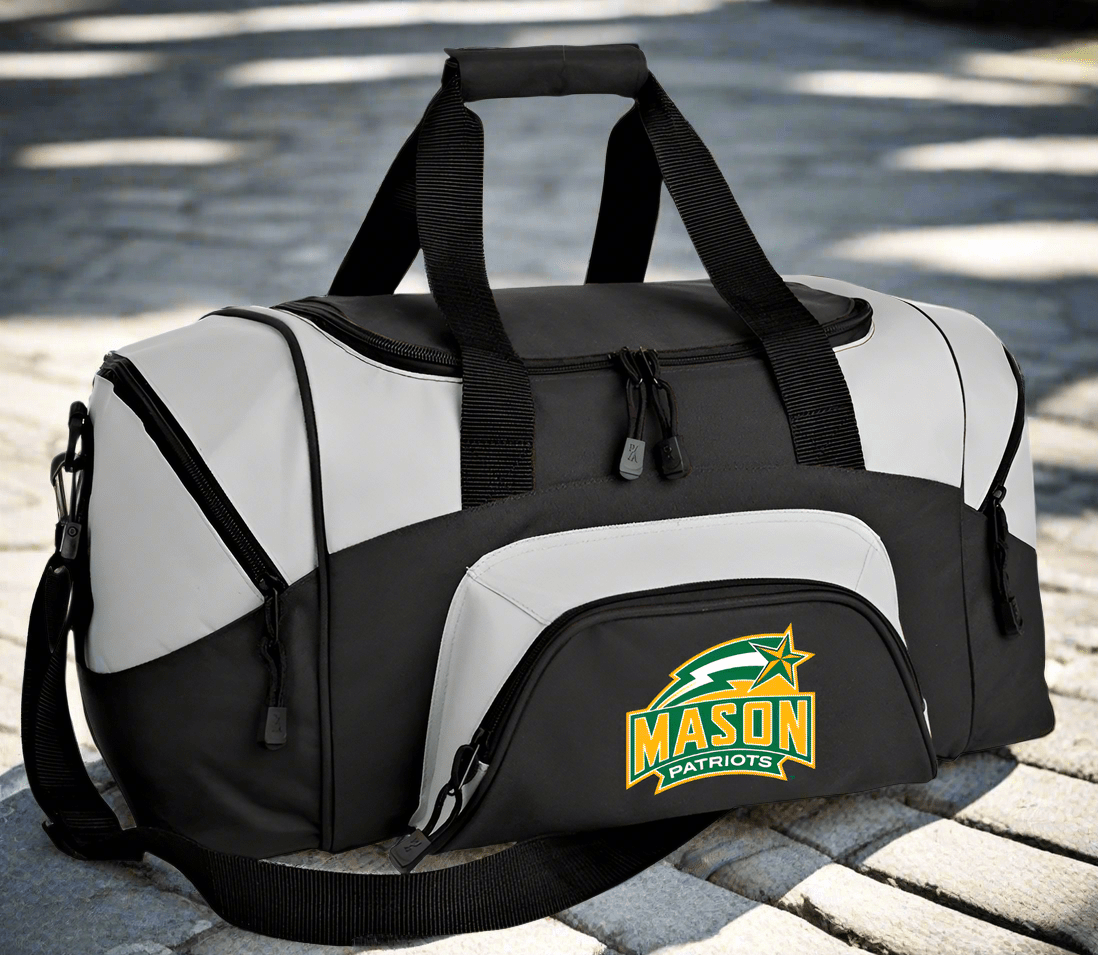 George Mason University Small Duffel Bag GMU Carryon Suitcase or Gym Bag Black