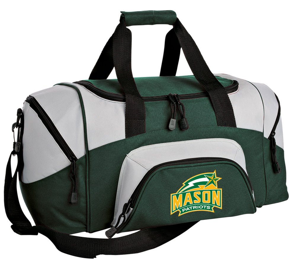 George Mason University Small Duffel Bag GMU Carryon Suitcase or Gym Bag Dark Green