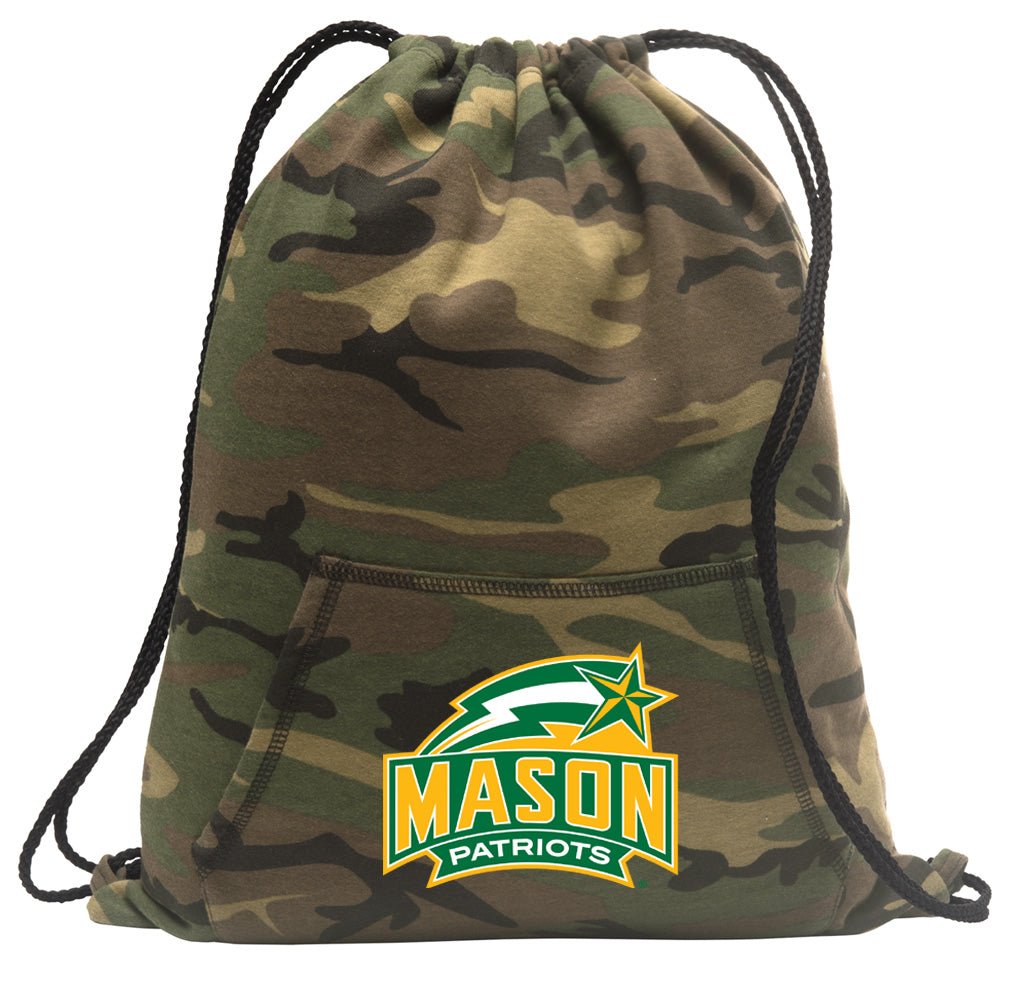 George Mason University Camo Drawstring Backpack GMU Patriots Hoody Style Cinch Pack Bag