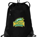 George Mason University Drawstring Backpack GMU Patriots Cinch Pack - Mesh & Microfiber Black