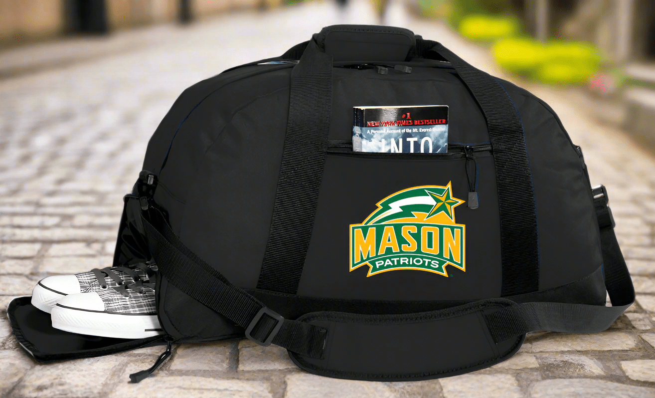 George Mason Duffel Bag – Official Patriots Medium Gym & Travel Bag with Shoe Pocket – 600D Polyester