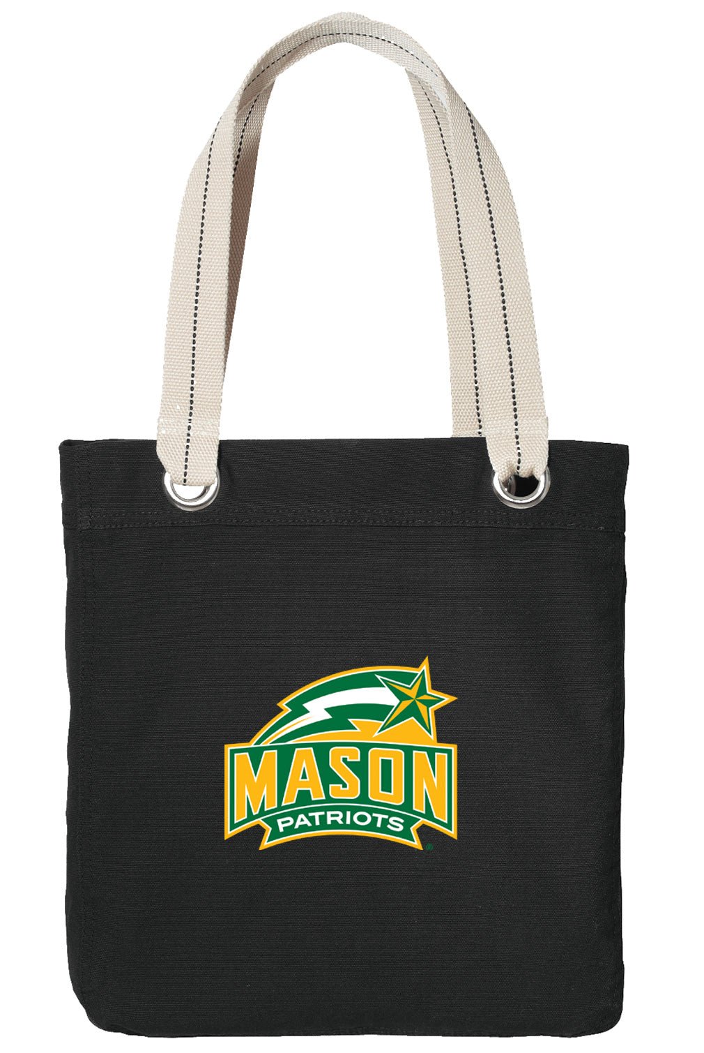George Mason University Tote Bag GMU Patriots Deluxe Canvas Shoulder Bag Black