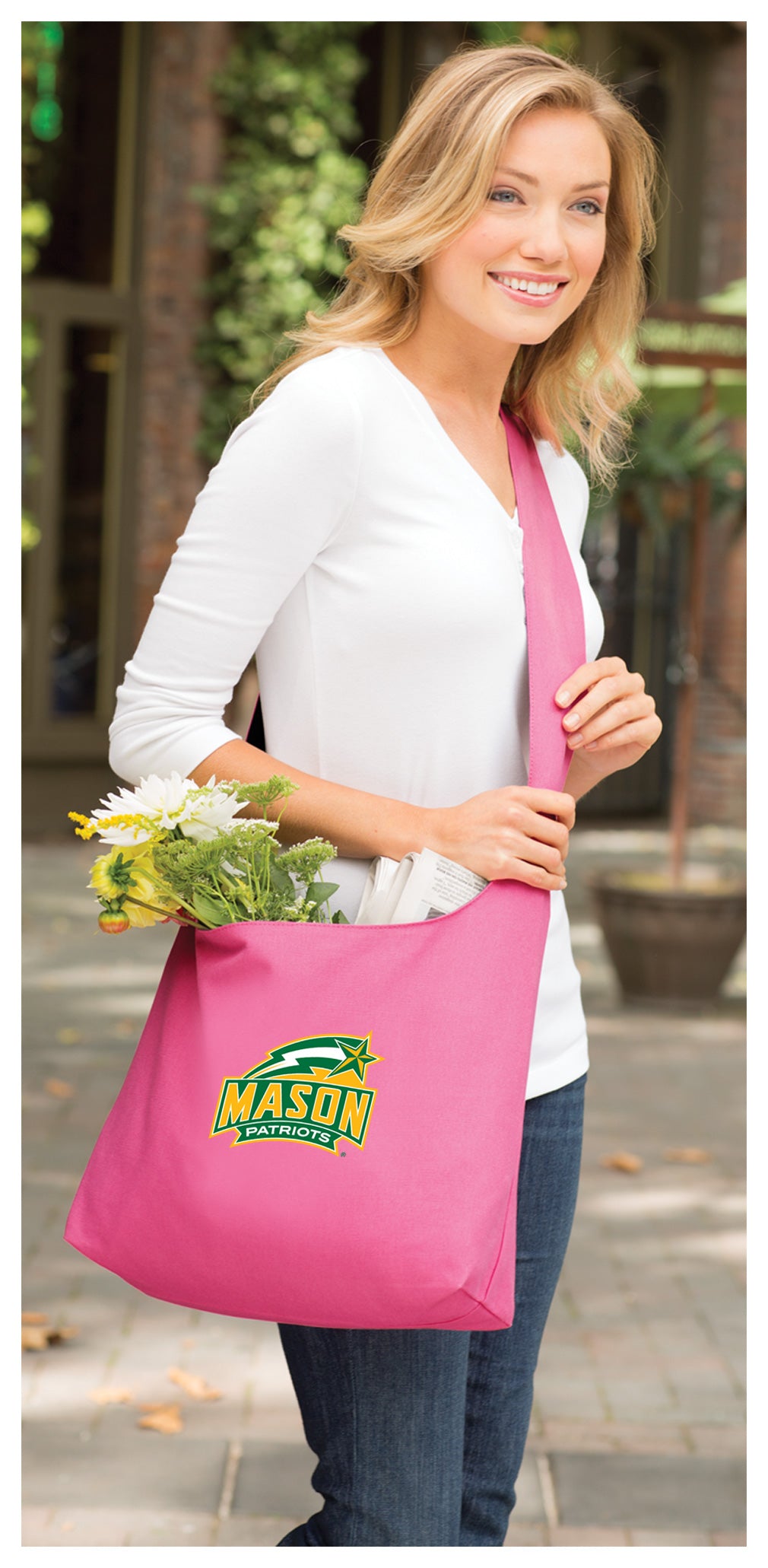 George Mason University Cross Body Bag GMU Patriots Shoulder Tote Bag - Sling Style Black