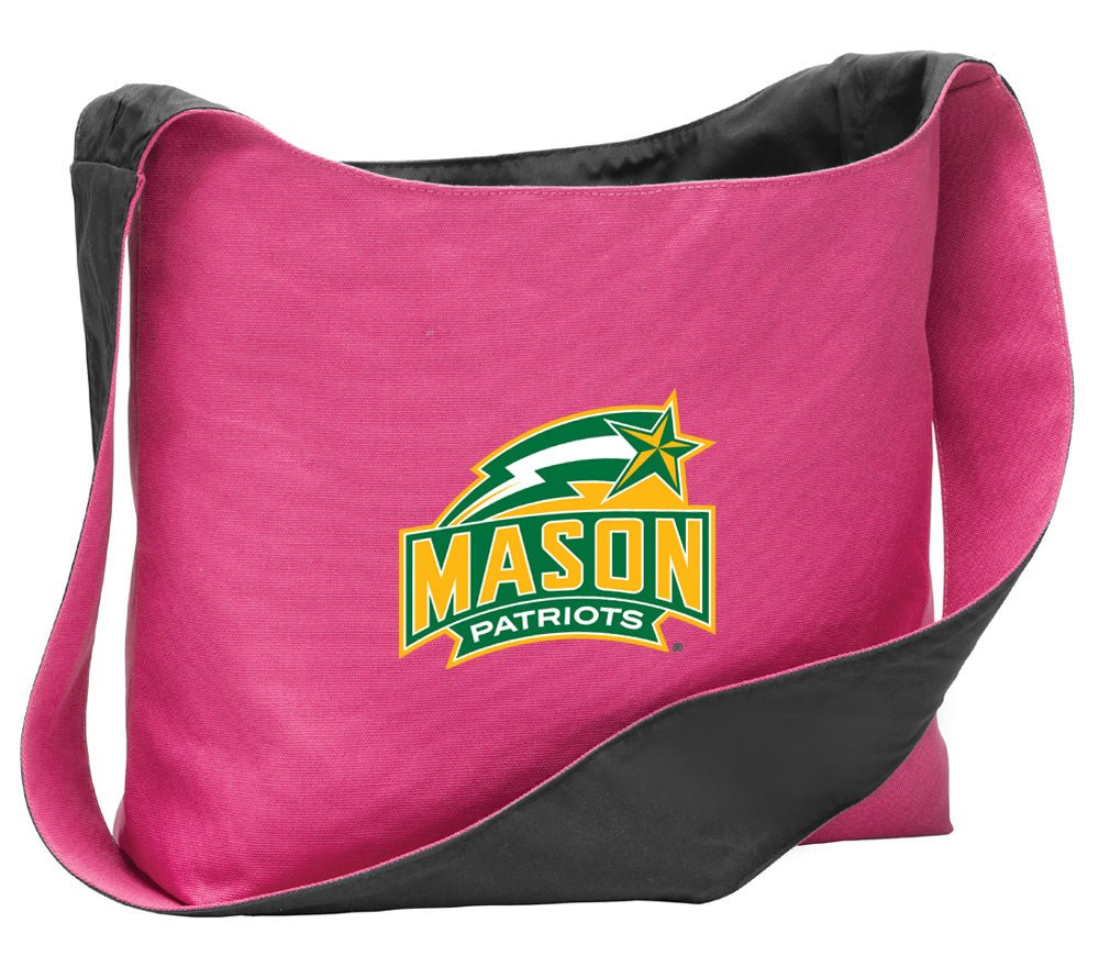 George Mason University Cross Body Bag GMU Patriots Shoulder Tote Bag - Sling Style Pink
