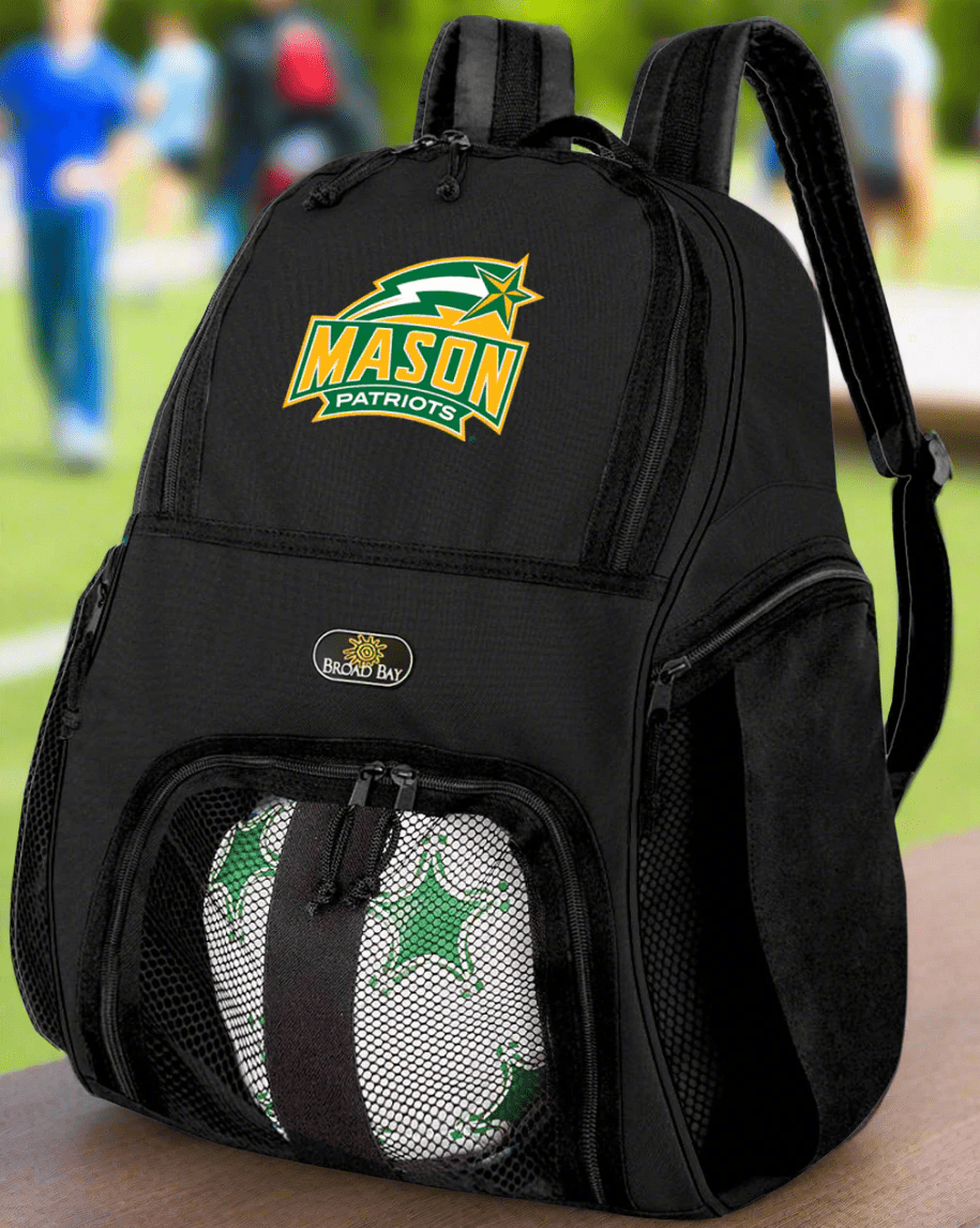 George Mason University Soccer Ball Backpack or GMU Patriots Volleyball Sports Gear Bag