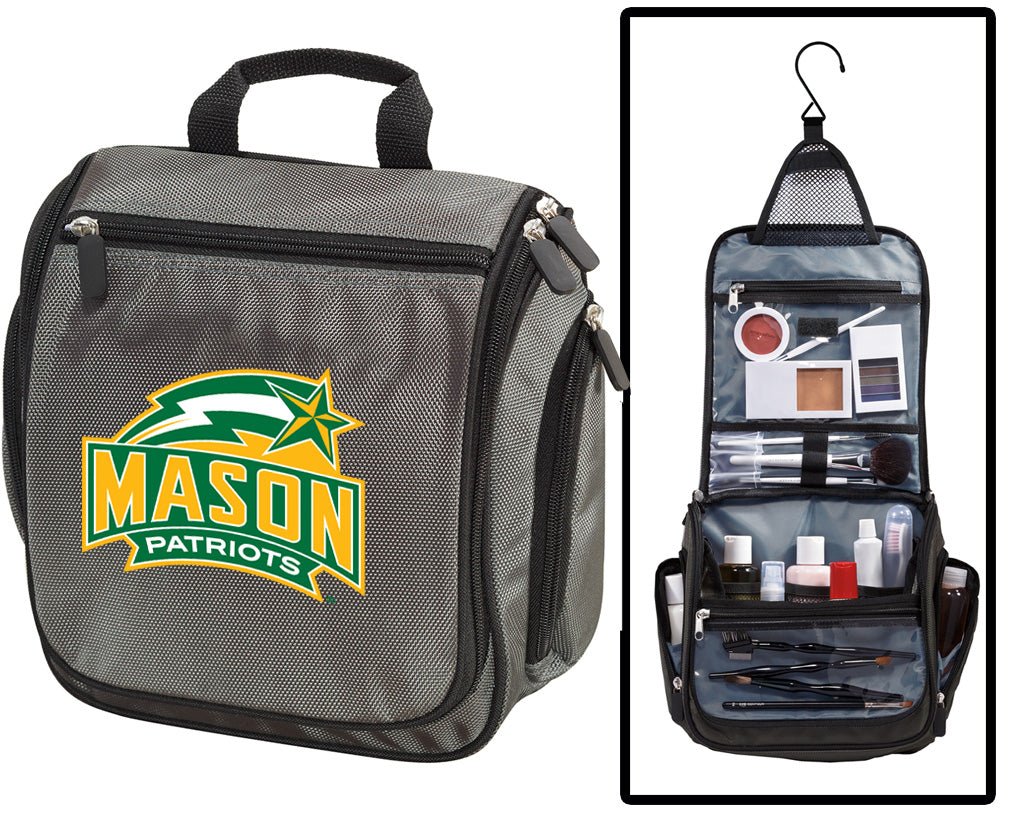 George Mason University Toiletry Bag or Mens GMU Patriots Travel Shaving Kit Gray