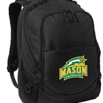 George Mason Laptop Backpack – Official George Mason Patriots Bookbag – 17" Laptop Sleeve, NCAA School Gear – 600D Polyester Black