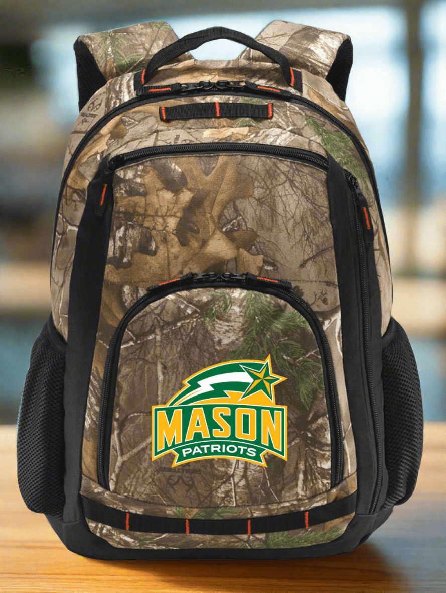 George Mason University Camo Backpack GMU Patriots Laptop Computer Backpack