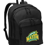 George Mason University Backpack GMU Patriots Medium Classic Style Backpack Black