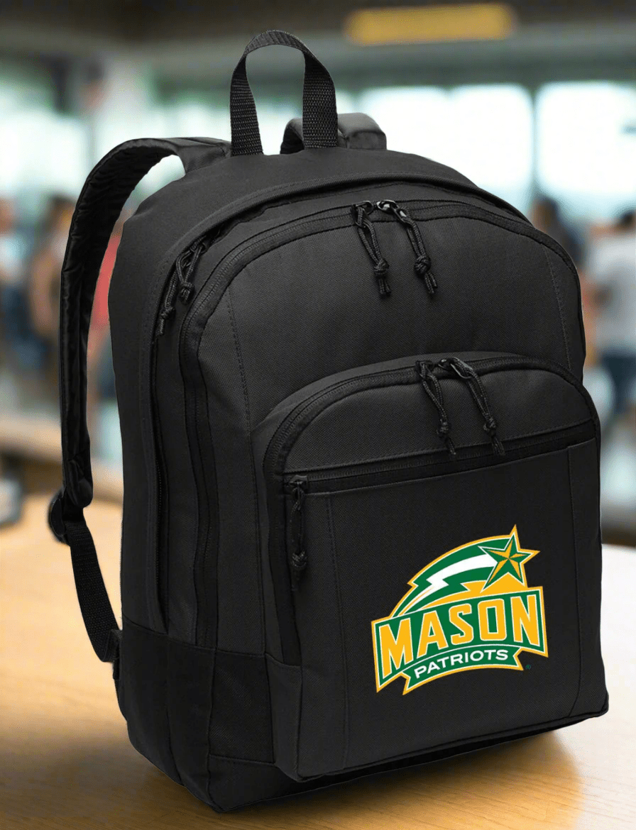 George Mason University Backpack GMU Patriots Medium Classic Style Backpack Black