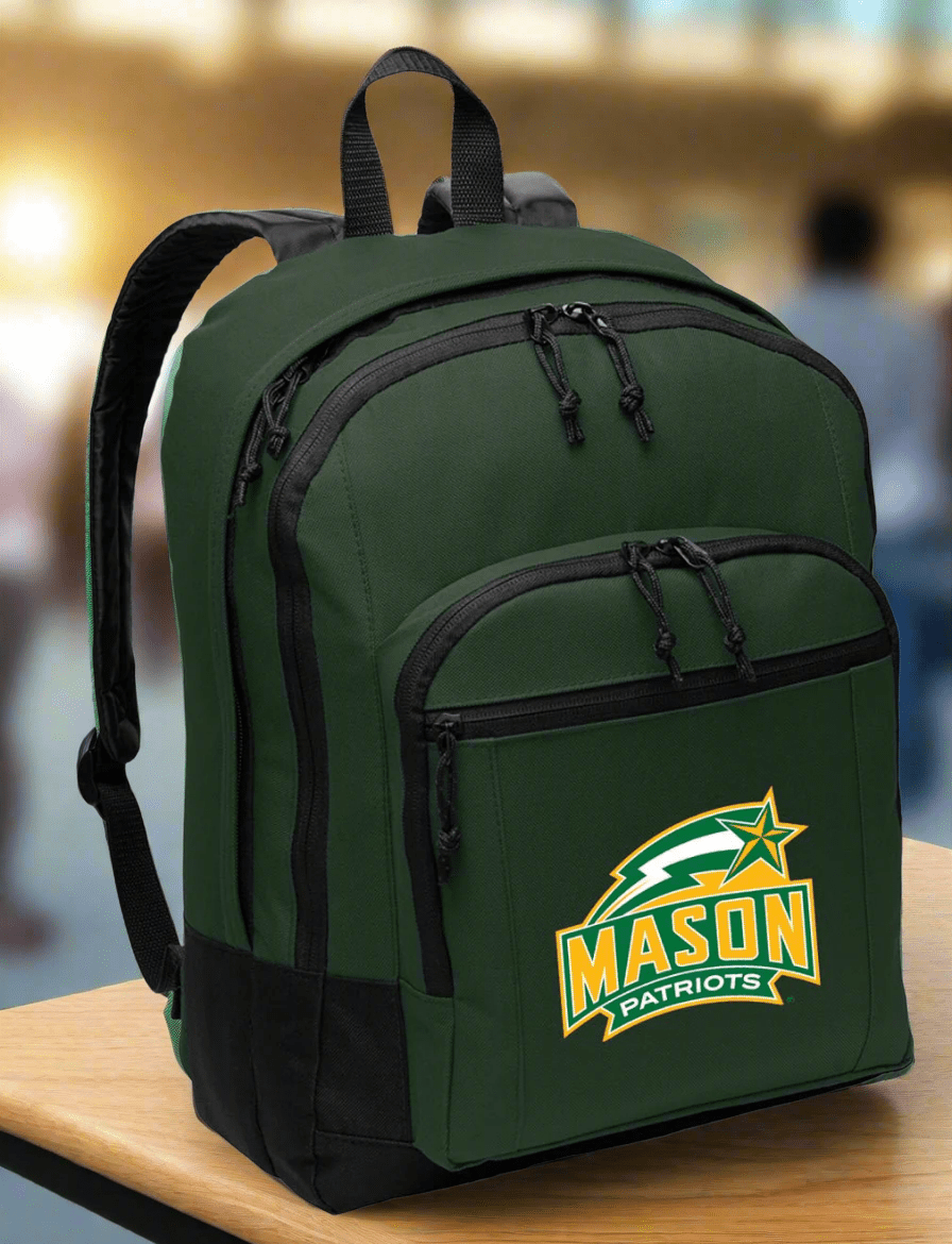 George Mason University Backpack GMU Patriots Medium Classic Style Backpack Dark Green