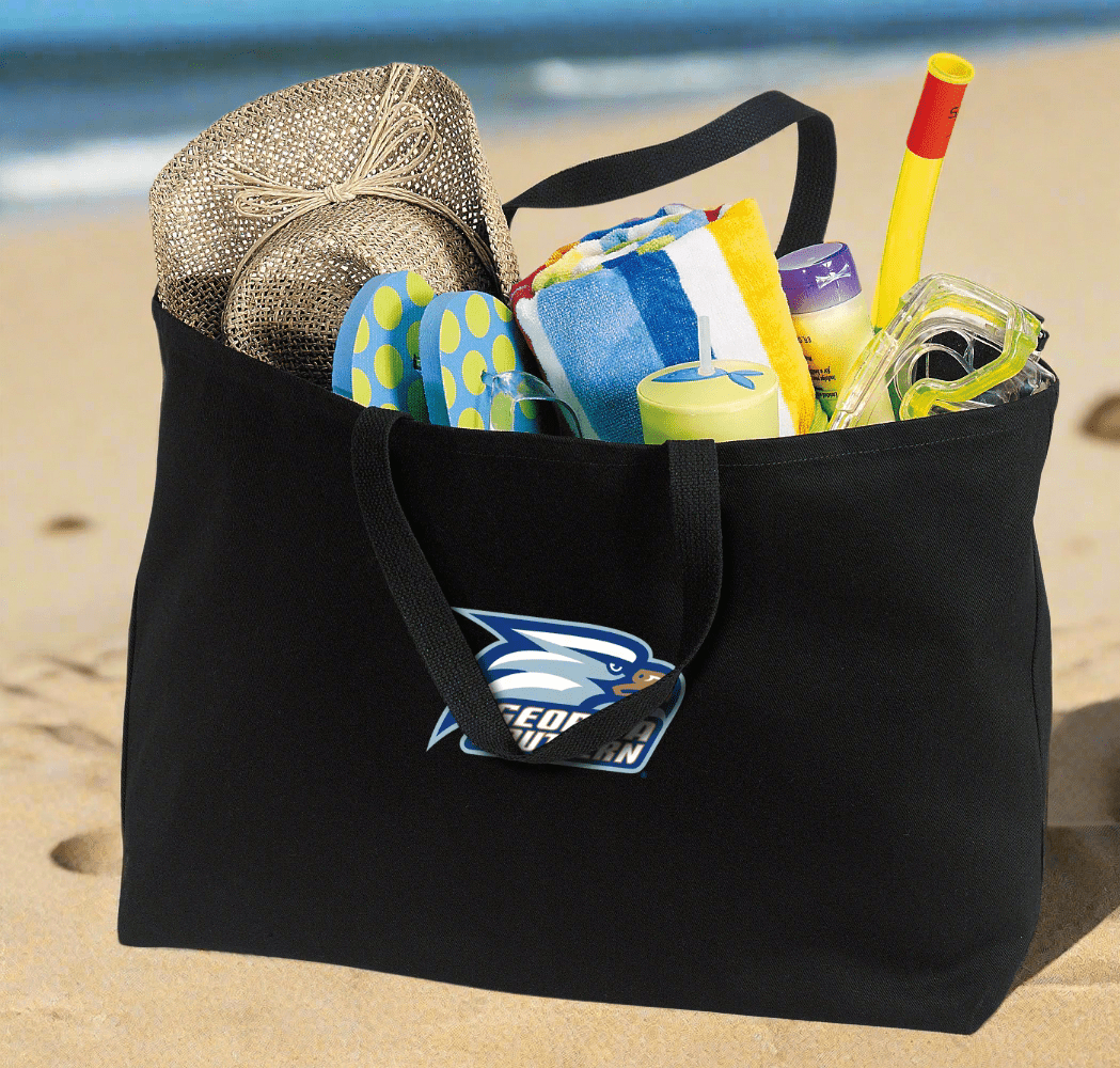 Georgia Southern Large Tote Bag Jumbo Tote for Beach Pool or Travel Black