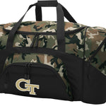 Georgia Tech Camo Duffel Bag – Official Yellow Jackets Travel, Gym & Sports Bag with Shoulder Strap – 600D Polyester