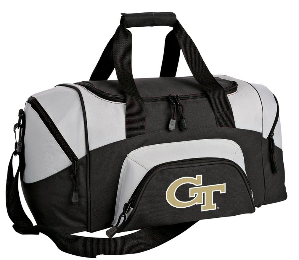 Small Georgia Tech Duffel Bag Carryon Georgia Tech Logo Carry-on Suitcase or Gym Bag Black