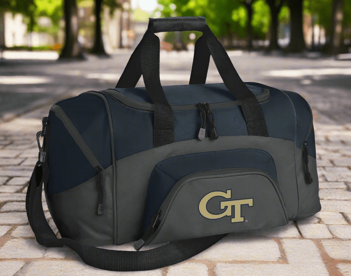 Small Georgia Tech Duffel Bag Carryon Georgia Tech Logo Carry-on Suitcase or Gym Bag Navy