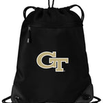 Georgia Tech Drawstring Backpack Georgia Tech Logo Cinch Pack - Mesh & Microfiber Black