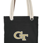 Georgia Tech Tote Bag Georgia Tech Logo Deluxe Canvas Shoulder Bag Black