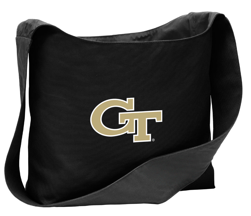Georgia Tech Cross Body Bag Georgia Tech Logo Shoulder Tote Bag - Sling Style Black