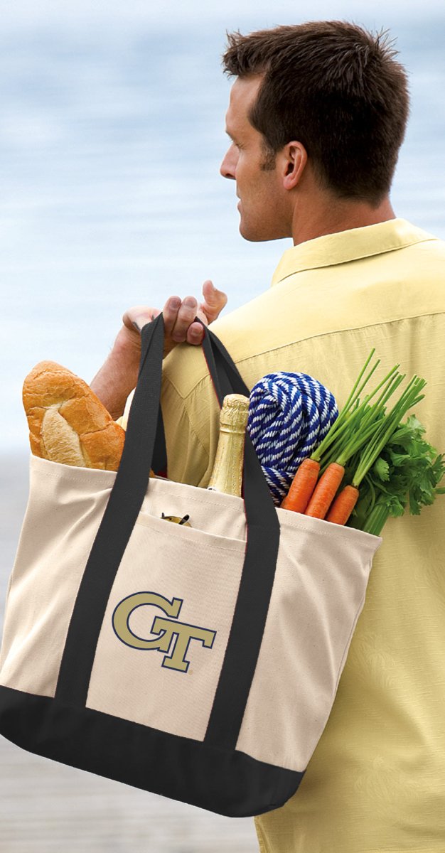 Georgia Tech Canvas Tote Bag Georgia Tech Logo Classic Tote Black