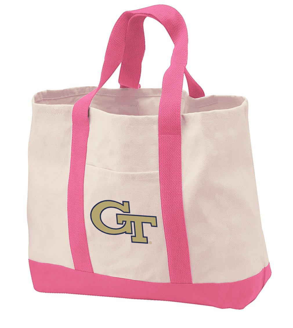 Georgia Tech Canvas Tote Bag Georgia Tech Logo Classic Tote Pink