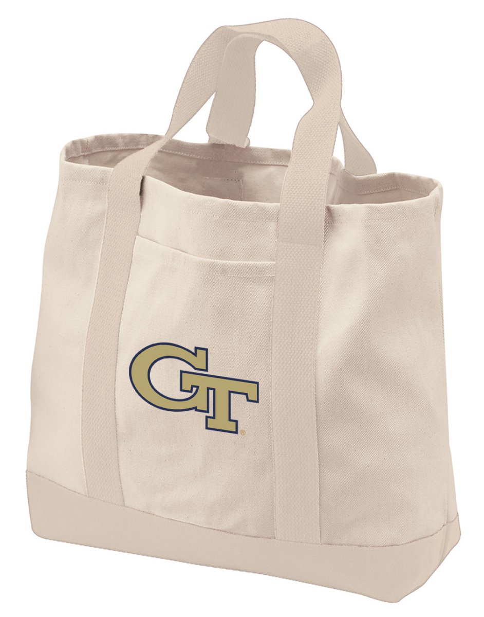 Georgia Tech Canvas Tote Bag Georgia Tech Logo Classic Tote Tan