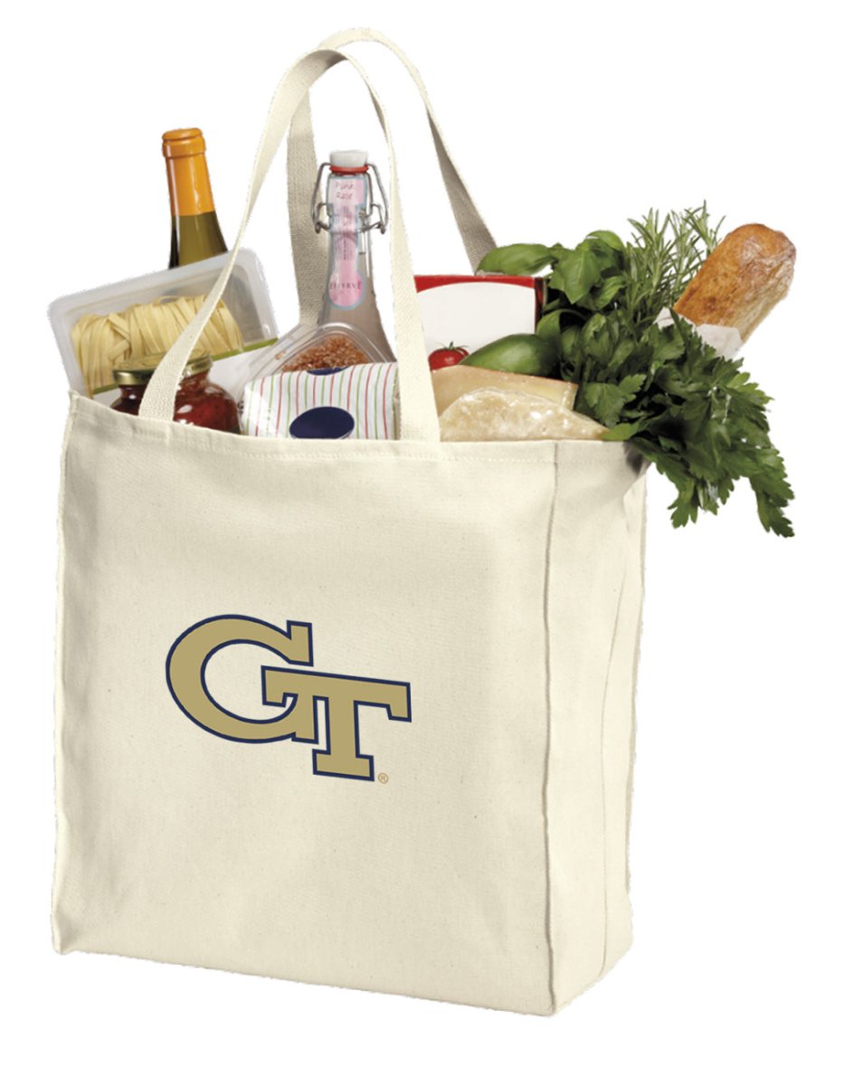 Georgia Tech Grocery Shopping Bag Georgia Tech Logo Reusable Cotton Bag