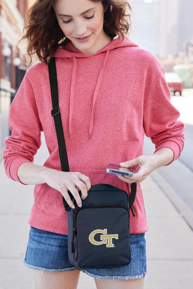 Georgia Tech Crossbody Bag Georgia Tech Logo Travel Sling Pack Navy