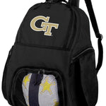 Georgia Tech Soccer Ball Backpack or Georgia Tech Logo Volleyball Sports Gear Bag Black