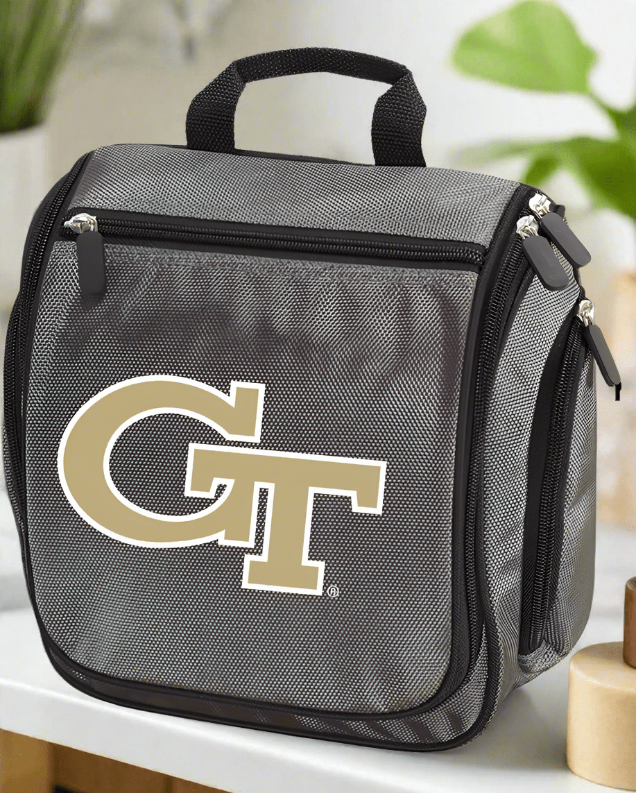 Georgia Tech Toiletry Bag or Mens Georgia Tech Logo Travel Shaving Kit Gray